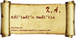 Kálmán Amália névjegykártya