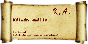 Kálmán Amália névjegykártya
